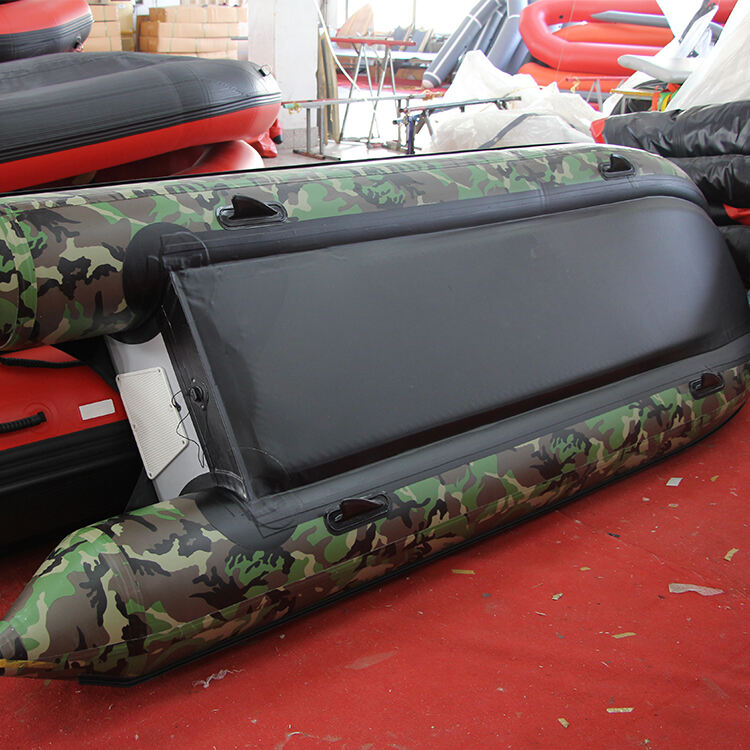 4.3m black fishing boat kaboat 430 3 people inflatable boat for lake river sea kayak factory