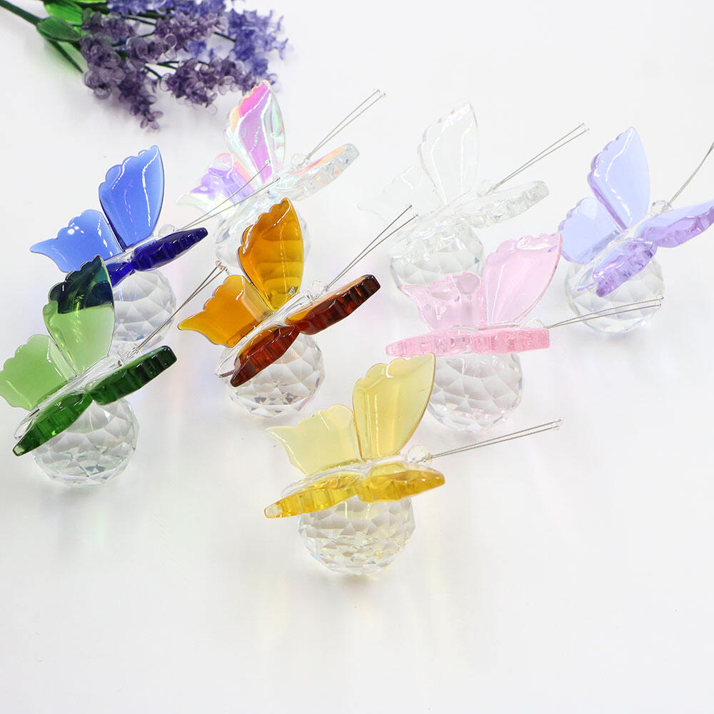 Factory Direct Sell  Murano Lampwork Handmade  Glass Crystal Butterfly Home Decoration Collection Arts Crafts manufacture