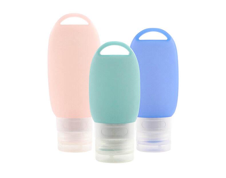 Silicone Squeeze Hand Sanitizer Travel Size Bottles with Carabiner details