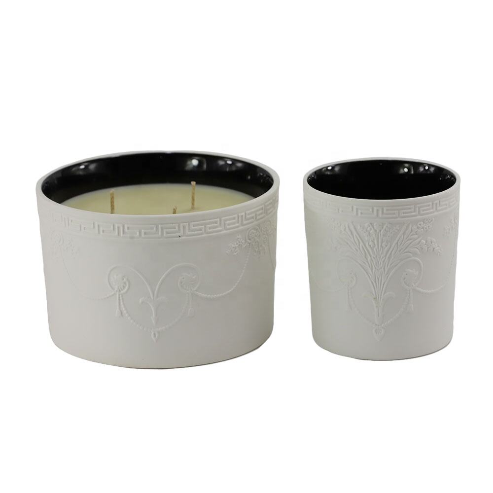 wholesale luxury scented ceramic candle jar with customized scented candles in bulk manufacture