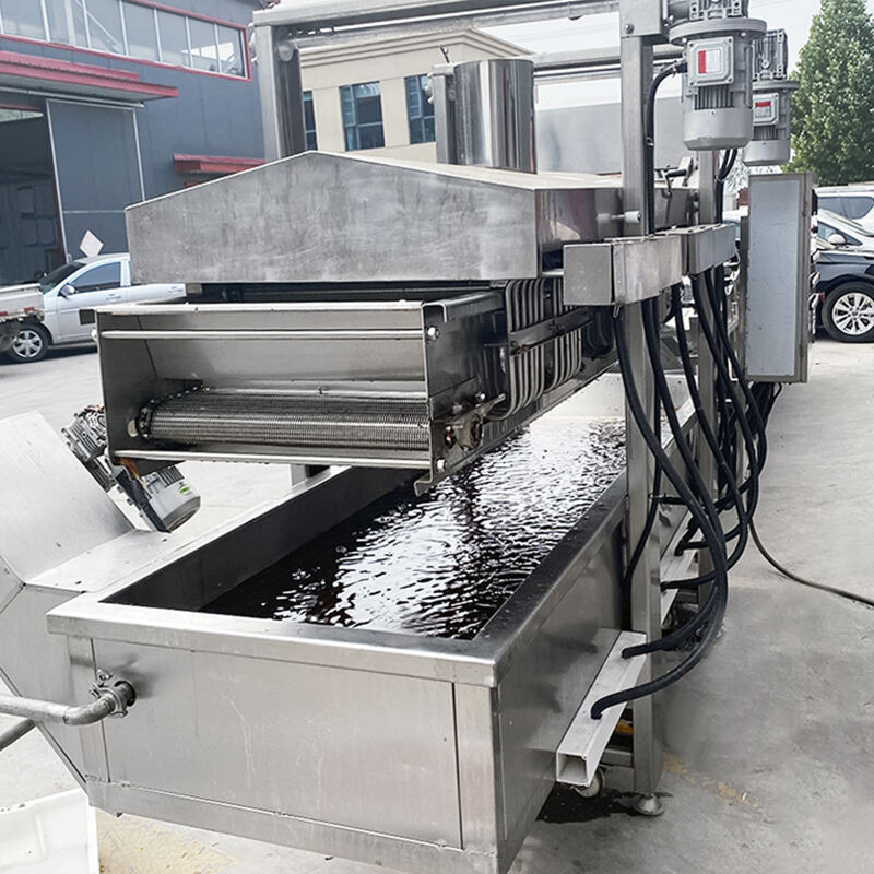 Conveyor Belt Onion Garlic Frying Machine Commercial Gas Continuous Frying Machine Donuts Conveyor Deep Fryer factory