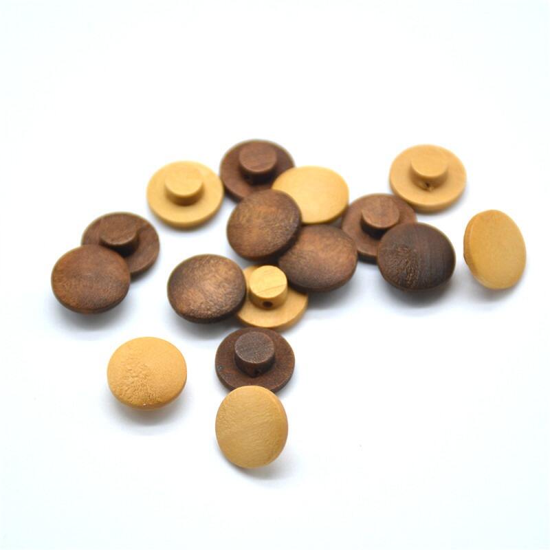 Custom color 11.5mm small size vintage shank wooden button