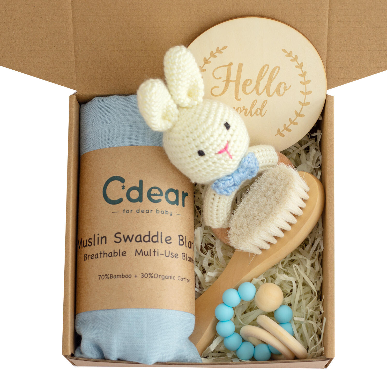 Baby Gift Set for Newborn New Gifts Set Baby Essentials Bath Set with Blanket Rattle details