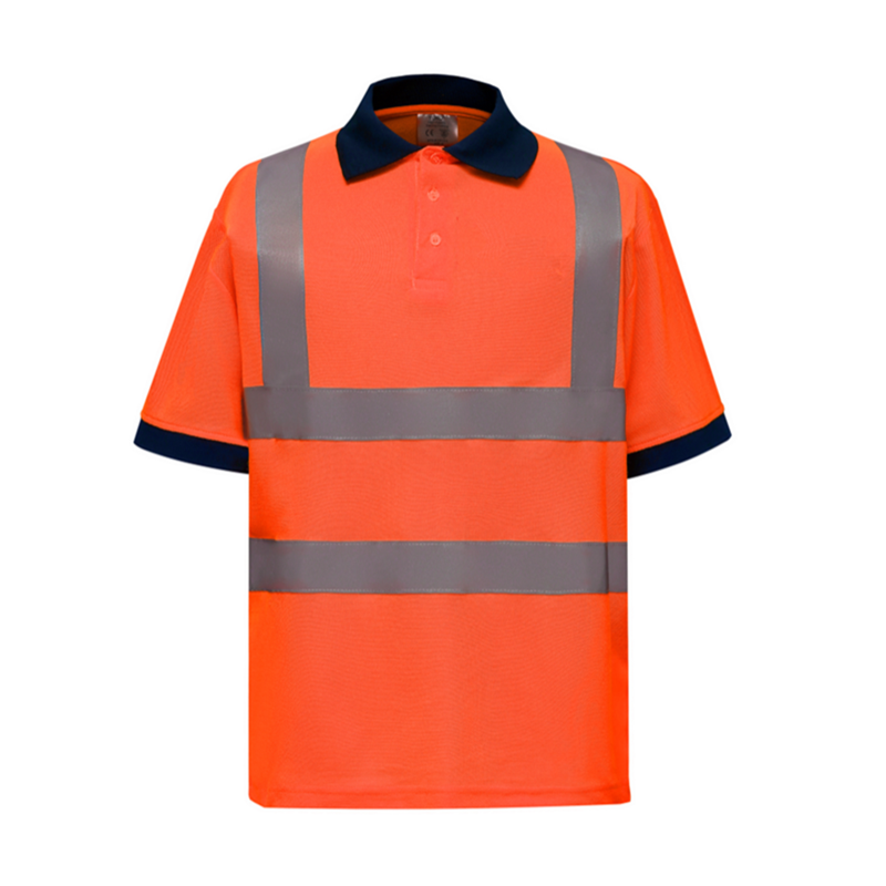 Hi Viz Vis High Visibility Polo Shirt Reflective Tape Safety Security Work Button T-Shirt Customized Polo Work Shirts details