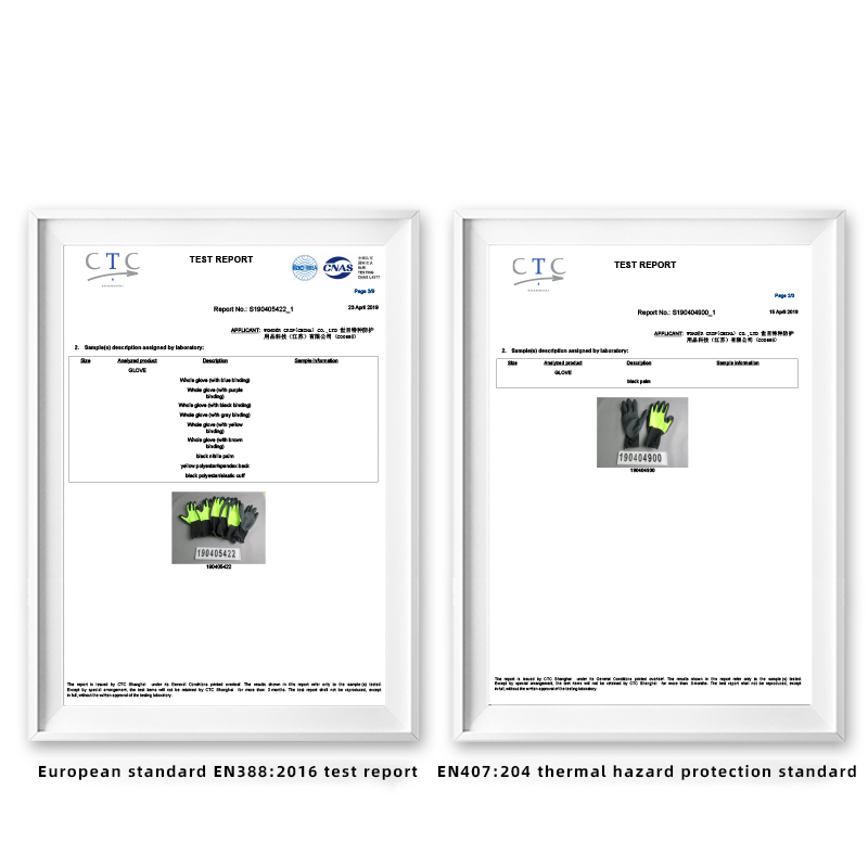 WG-1855HY U-Feel Bubble Nitrile Fluorescent Yellow Polyester Spandex Nitrile Rubber Touch Screen Work Gloves factory