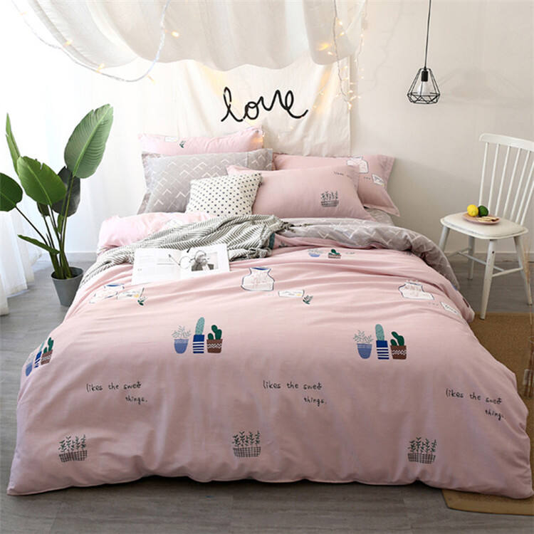 Twin single size Home Textile 100% cotton printed bedding sheet sets manufacture