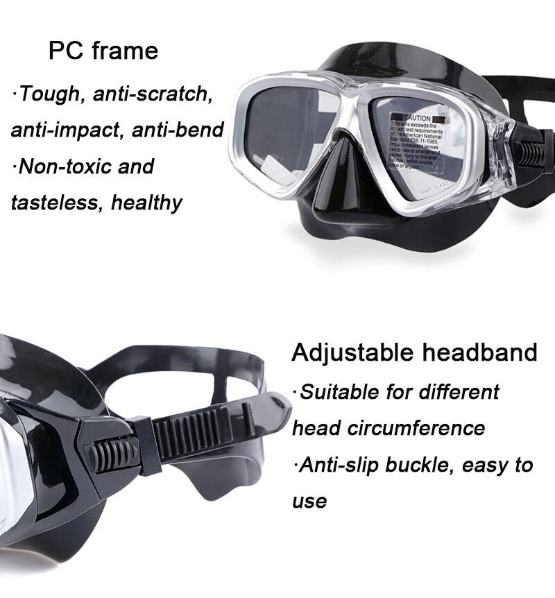 ALOMA Camouflage frame Low volume diving mask anti fog silicone freediving goggles snorkel mask details