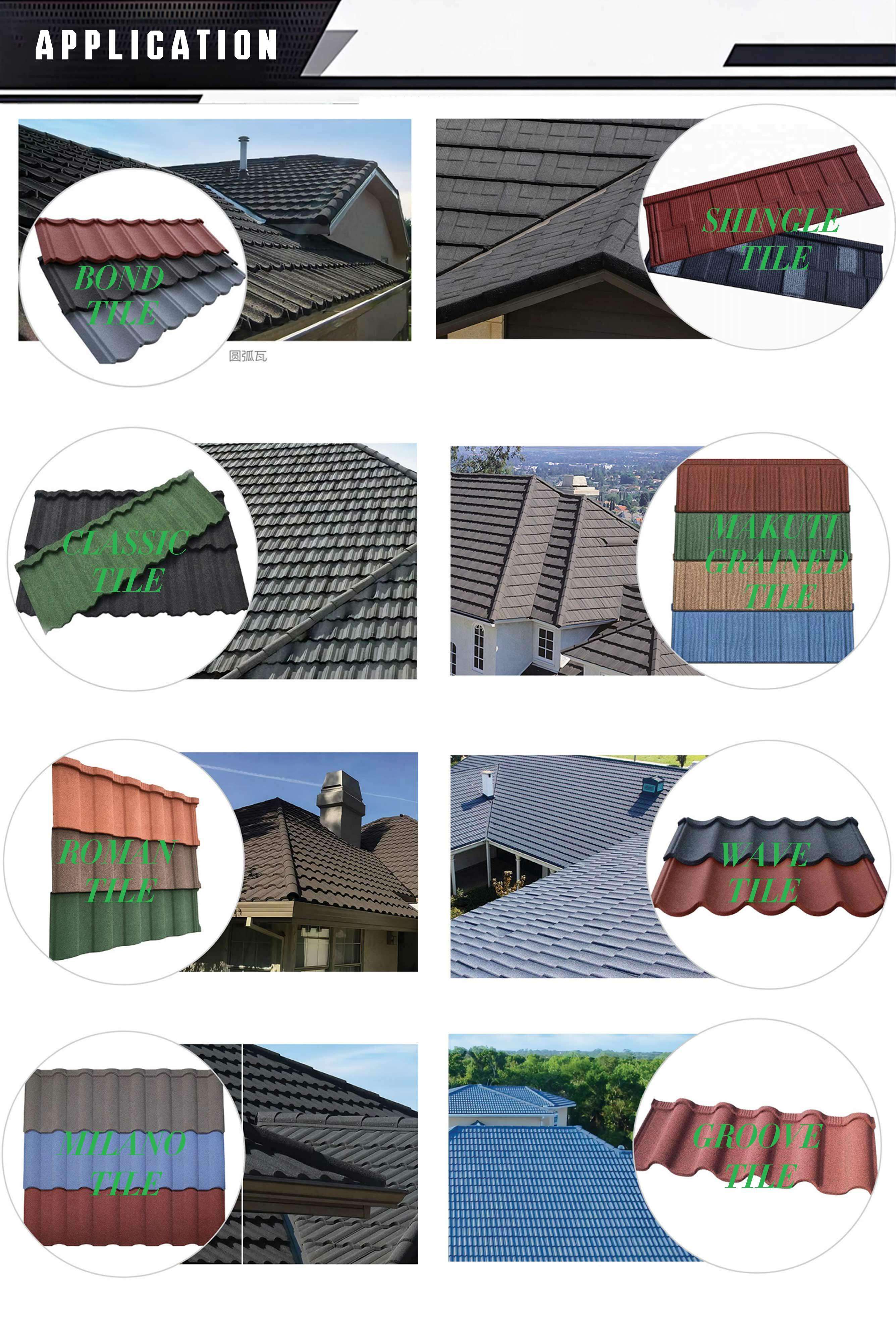 High Weather Resistant Aluminum Zinc Bond  Stone Coated Steel Roofing Tile factory