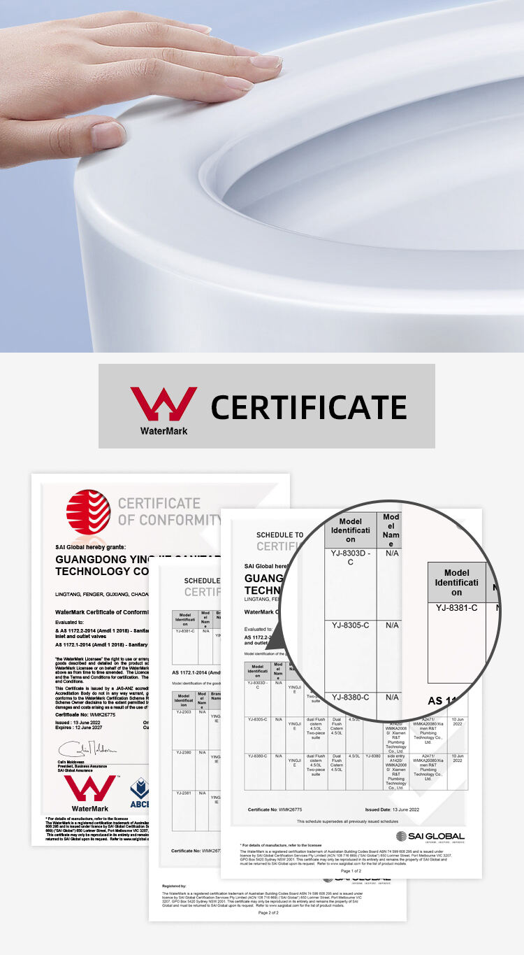 watermark Certificate Bathroom closestool hotel UF Seat commode Ceramic Two Piece Toilet factory