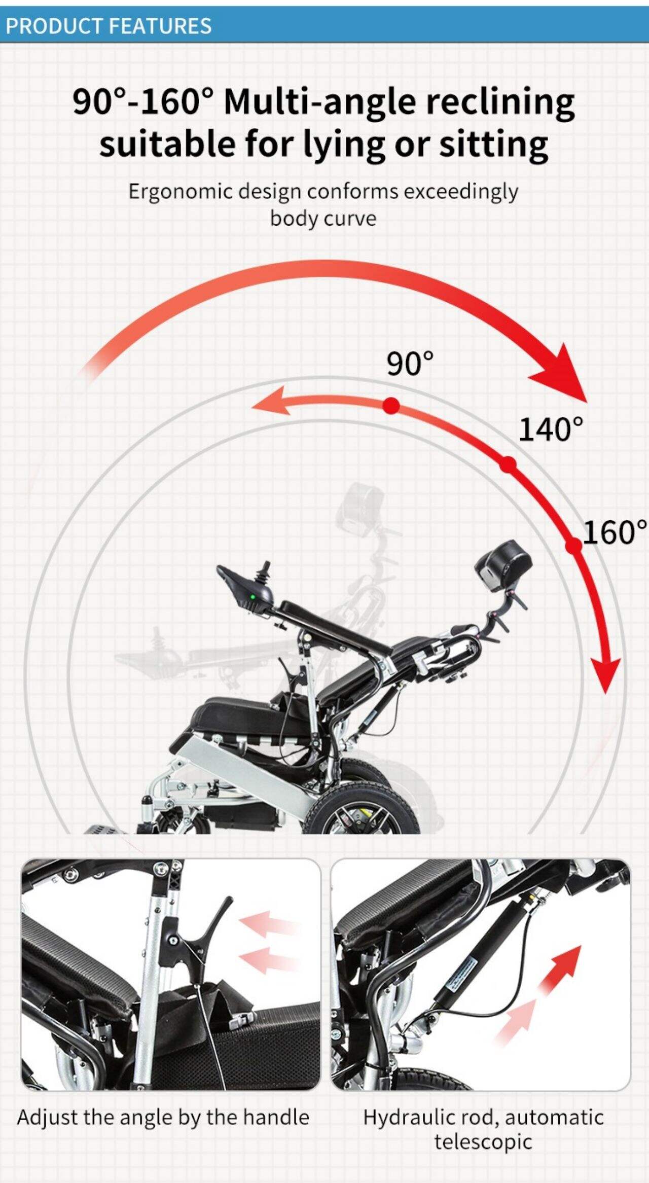 601MR Portable travel wheelchair with remote controller for the disabled lightweight aluminum electric wheelchair scooter adults factory