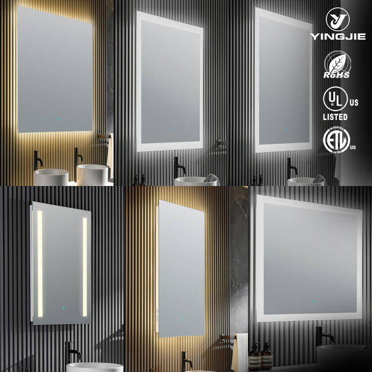 Amazon Hot Sale Mirror customized Smart Touch Sensor Anti-fog Wall Mirror Bathroom LED light Mirror