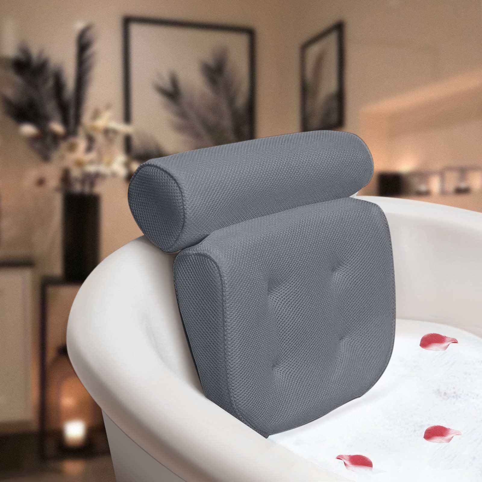 Best Selling Bath Kit With 4d mesh bathtub pillow bath mats wine holder laundry bag Relaxing Spa wedge bath pillow for tub details