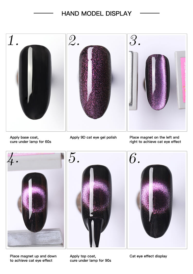 OEM Bottle Private Label 9D Magic Long Lasting Crystal Magnetic Cat Eye UV Gel Polish factory