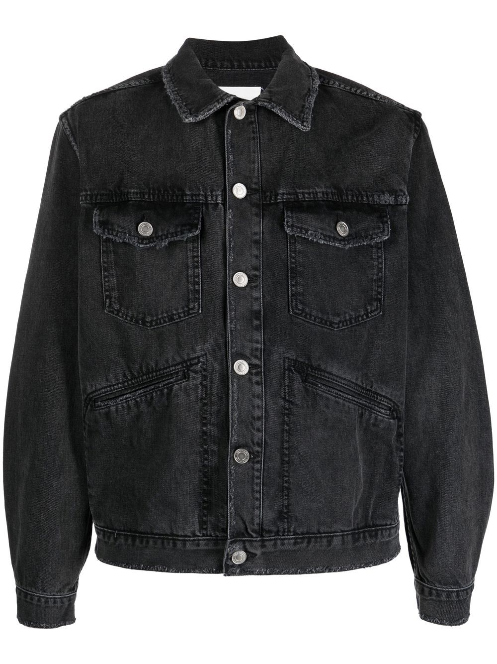Custom Casual Men's Jean Jacket Streetwear Stylish Cropped Ripped Long Sleeve Denim Jeans Jacket For Men manufacture