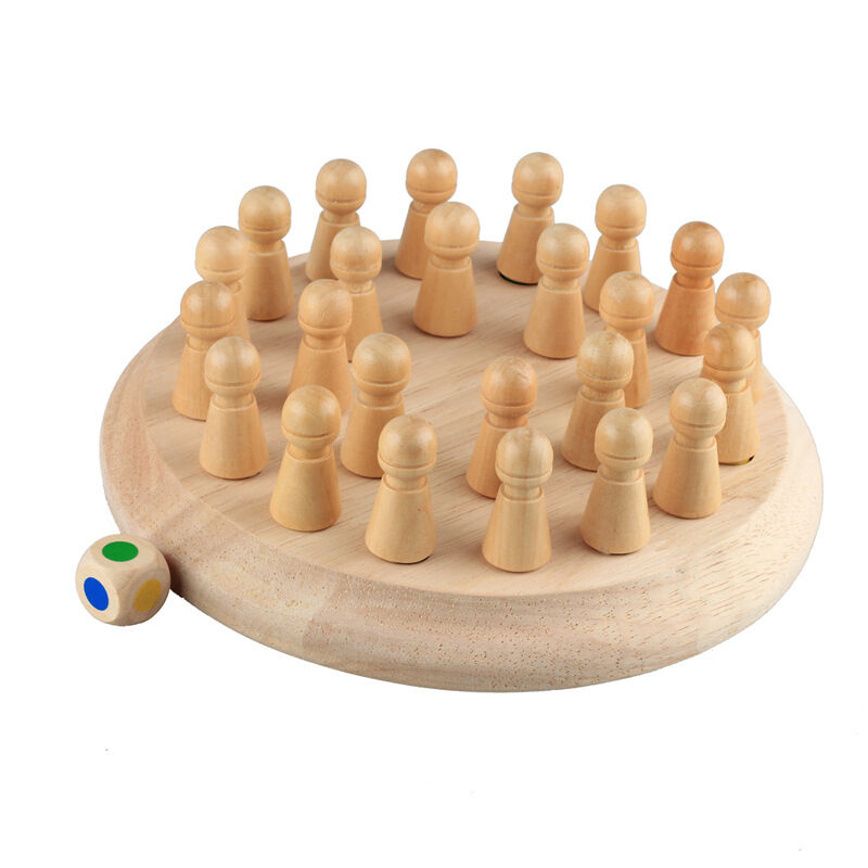 Montessori For Kids Wooden Color Memory Match Stick Chess Game Toy For Children 3D Puzzle Educational Gift Family Casual Game details