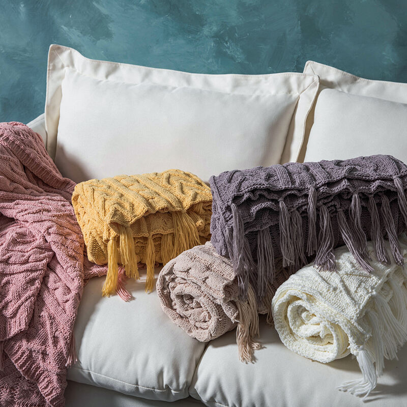 Msd Super Soft Warm Knitted  Crochet Chenille Chunky Knit Baby Throw Blankets for Sofa supplier