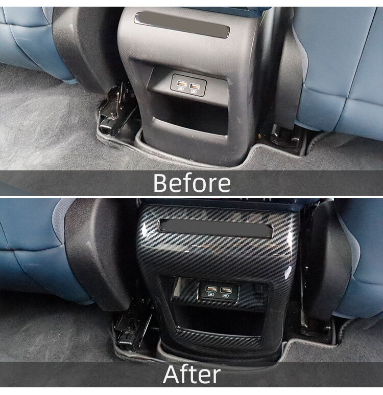 ABS Imitate Carbon Car Interior Accessories Rear Air Conditioning Vent Outlet Cover Decoration Trims For BYD ATTO 3 Yuan Plus supplier