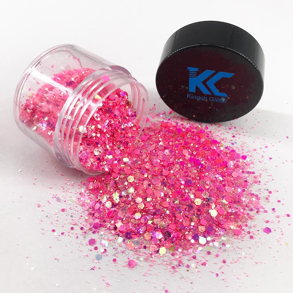 Wholesale Beauty Cosmetic Chunky pink glitter for Hair Body Nail Face DIY Crafts supplier