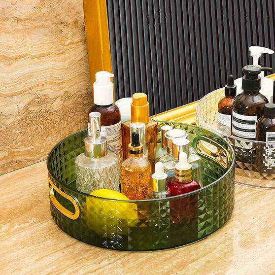 Transparent light luxury PET cosmetics multi-functional brick stone debris snack storage basket kitchen finishing box factory