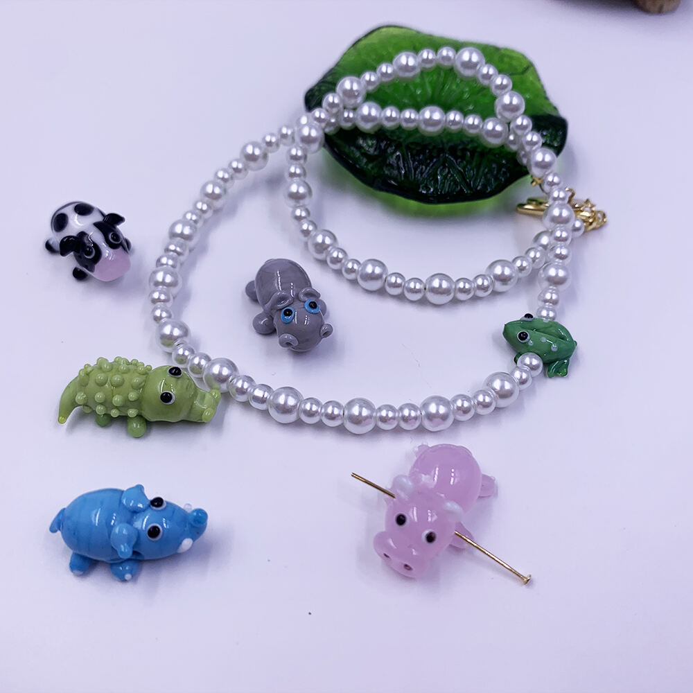 New fashion DIY bracelet 20mm animal cow murano Lampwork glass beads factory