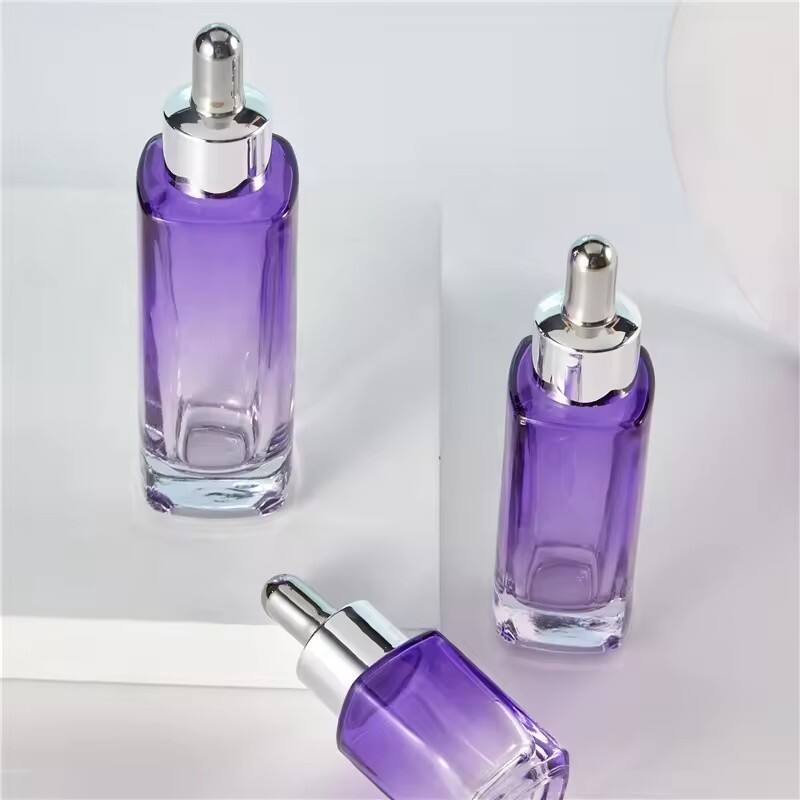 Custom 15ml30ml50ml glass bottle Serum glass Dropper Bottle skincare cosmetic Square dropper glass packaging manufacture