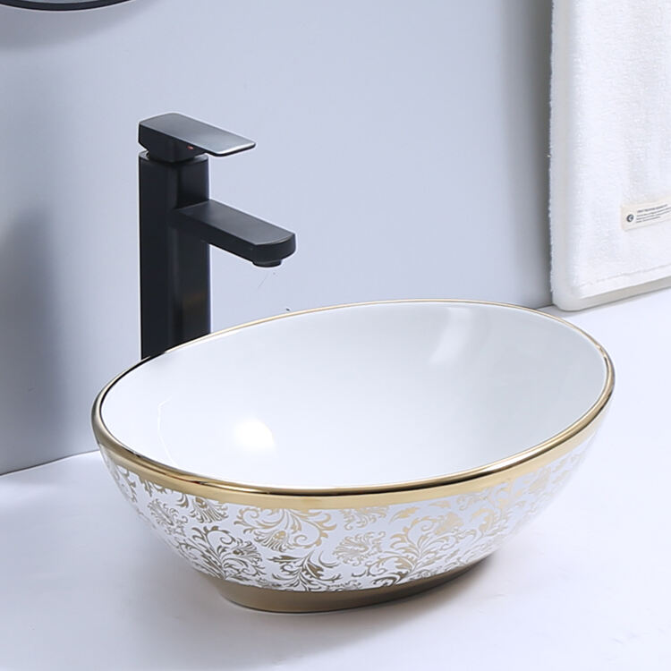 fashion design marble hand washing vessel sink for bathroom deck mounted wash basin supplier