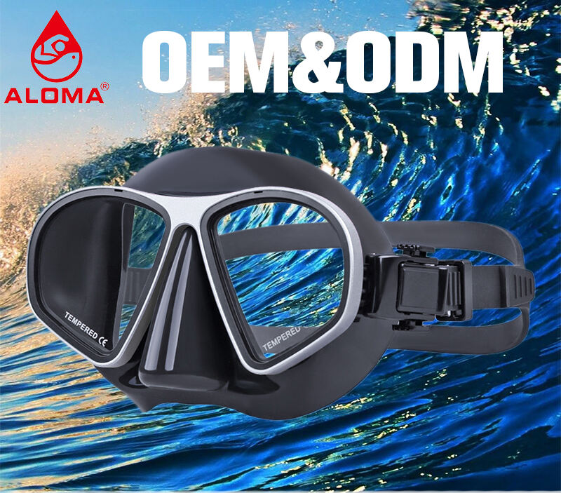 Custom ALOMA new professional diving snorkel equipment anti fogging silicone scuba freediving mask snorkel gear factory