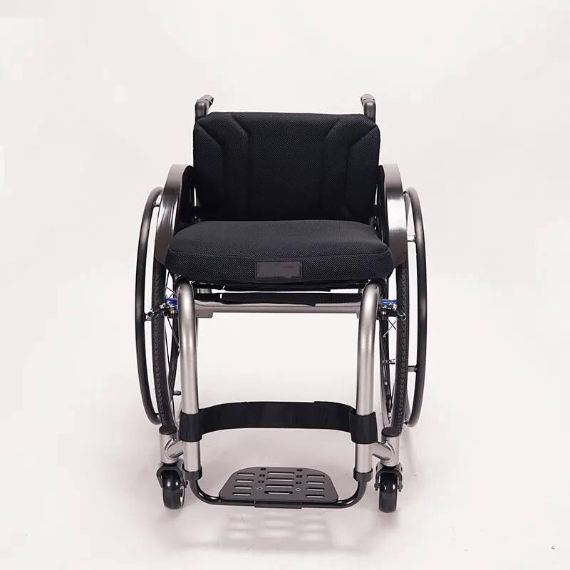 19.6kg aluminium alloy wheelchair Sport wheelchair backrest  push handle foldable big wheels and side guard detachable-BZ-ZJ01 factory