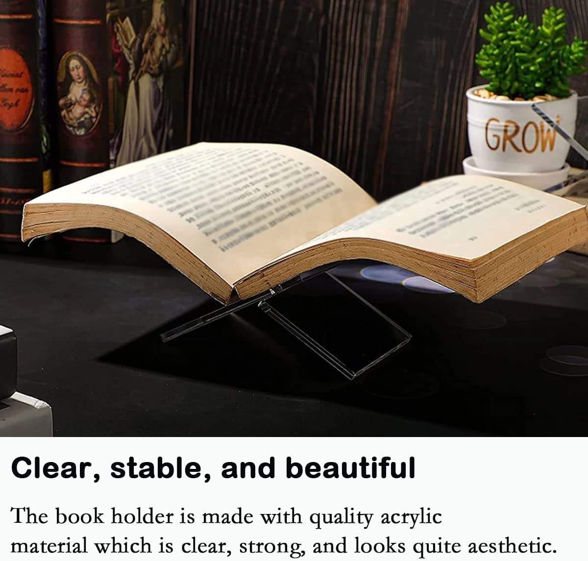 Acrylic Book Stand Clear Book Holder for Reading X Shaped Book Stand for Reading Textbooks,Magazines,R supplier