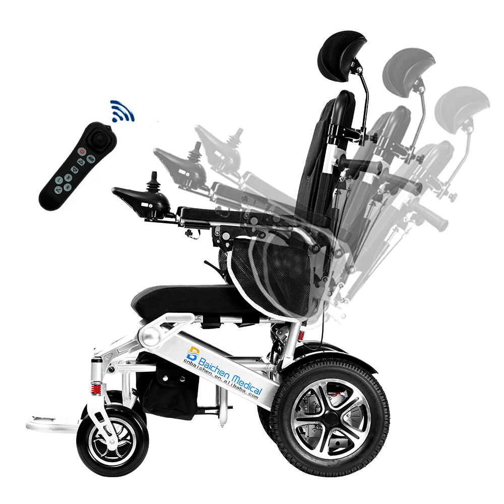 BC-EA9000MR High Backrest Manual Folding Electric Wheelchair for Handicapped