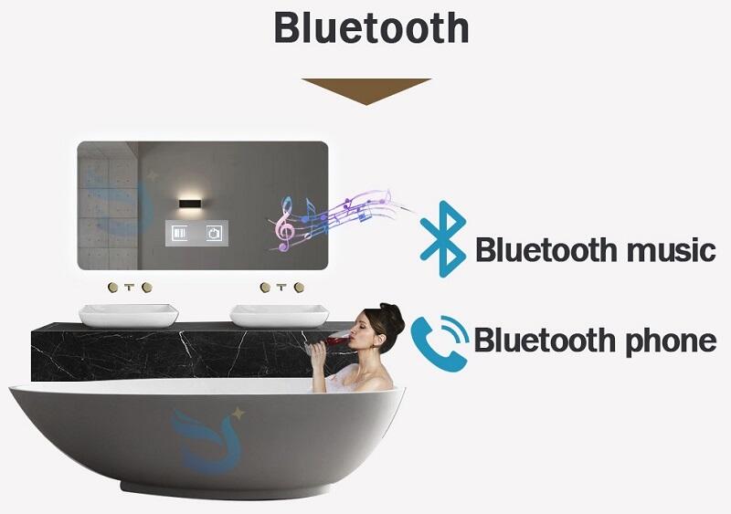 Hotel Bathroom Multi-Functional Bluetooth Music Dc12V Capacitive Switch Led Light Sensor Mirror Touch Switch factory