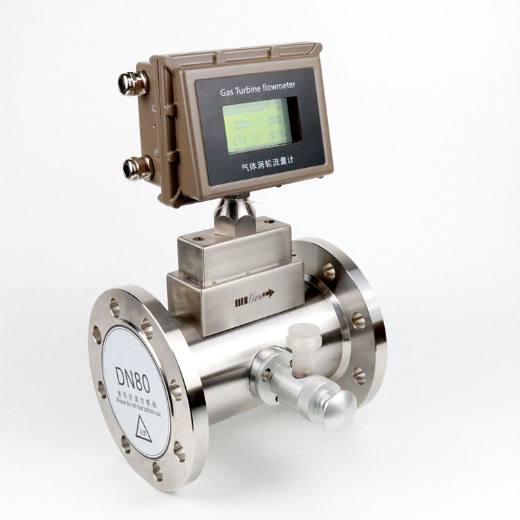 DN50 explosion proof gas turbine flow meter with T&P compensation for natural gas pipeline metering station LPG gas flowmeter manufacture