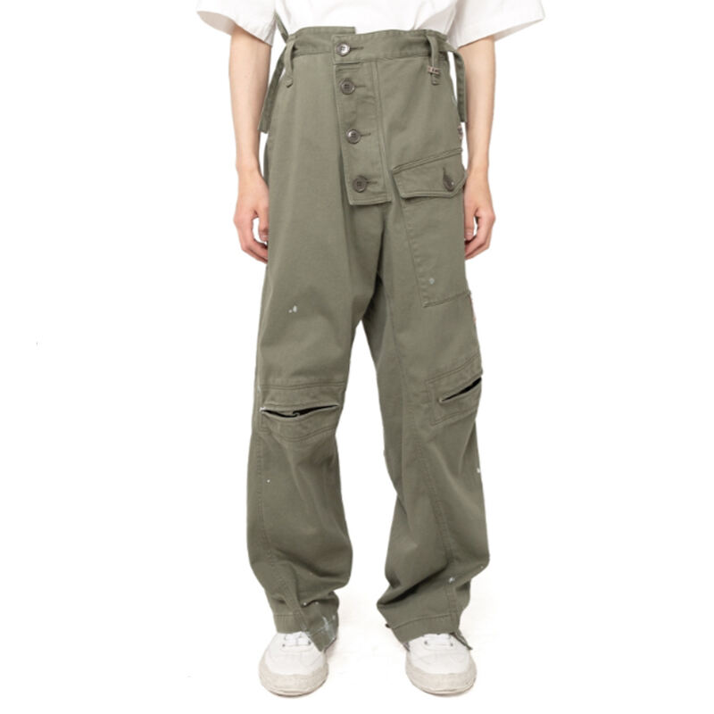 DiZNEW oversized men zipper parachute custom baggy Design Men pants