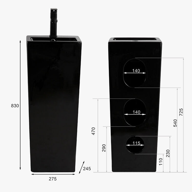 Wholesale Factory Black Hand Freestanding Wash Price with Pedestal Bathroom Sinks Washbasins CE CUPC Lavobo supplier