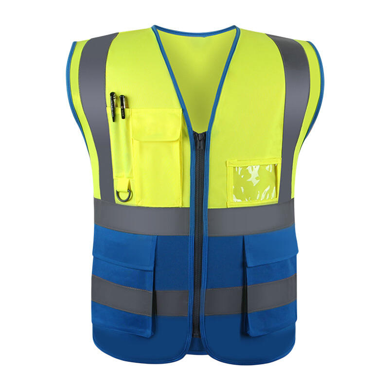 ANSI ISEA Custom Logo Multi Pockets Reflective Vest Security Safety High Visibility Vest Roadway Working Safety Clothing factory