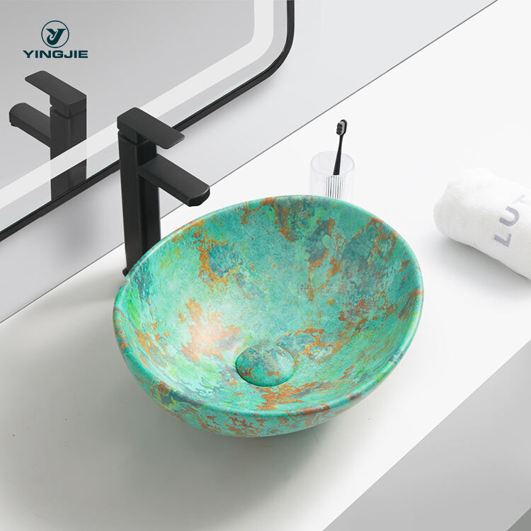 new design green marble unique basin washing sink for bathroom manufacture