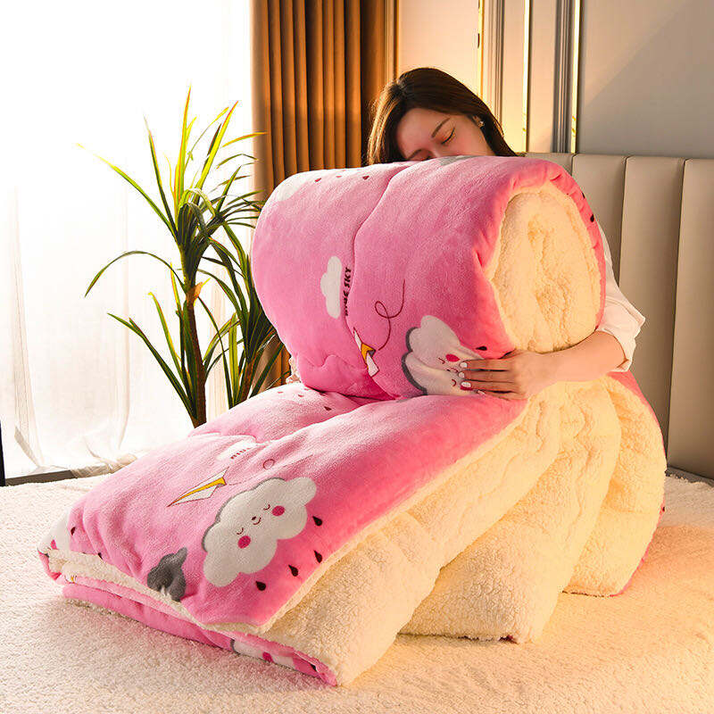 Good Quality All Season Custom Logo home Winter Warm sherpa flannel printed duvet comforter fleece factory