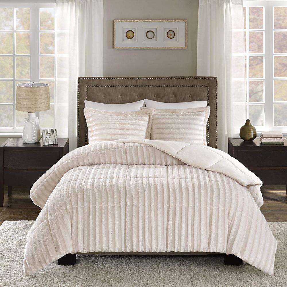 Wholesale  king size comforter sets faux fur plush bedroom comforter