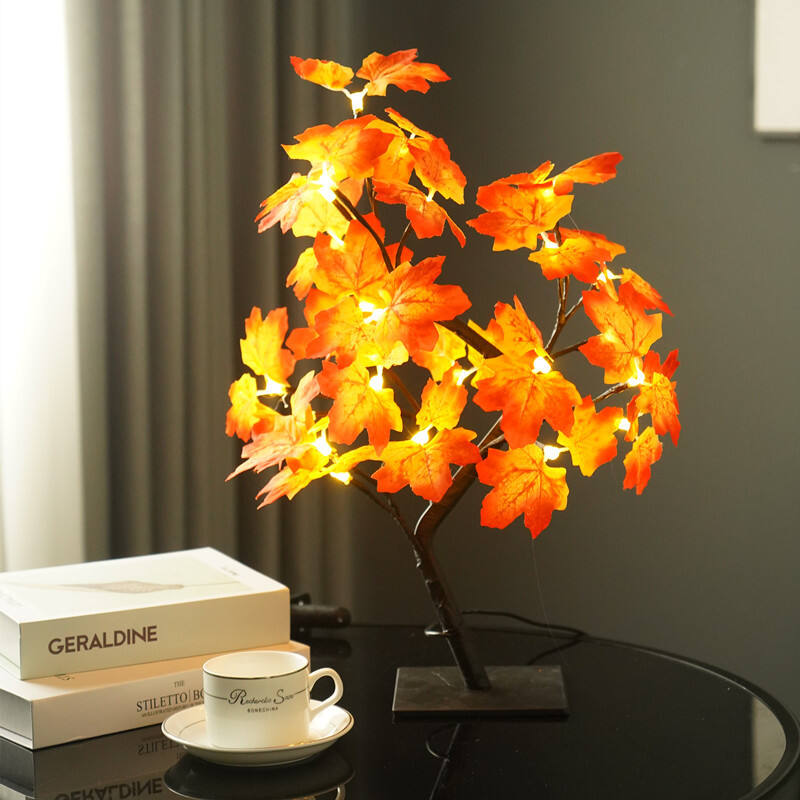 USB  Maple Leaf Tree Lighting Led Table Lamp Flower Night Lights Home Decor Luxury 24 LEDs manufacture