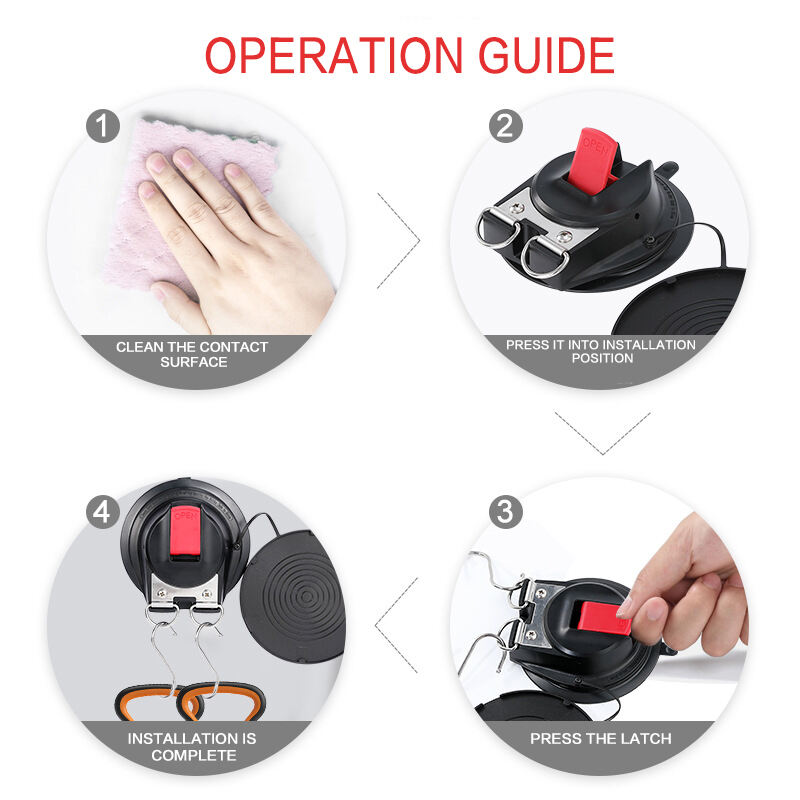 Heavy Duty Car Strap Suction Cup Hooks  Strong Suction Cups for Car Awning Boat Camping Trap Bathroom Pet manufacture