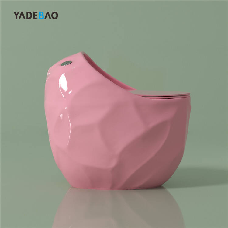 Hotel Bathroom Inodoro Sanitary Ware Wc Round Egg Shape Commode Toilet Bowl One Piece Ceramic Pink Color Toilet factory