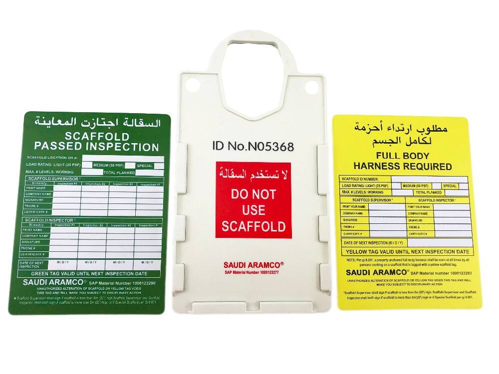 Universal Plastic Warning Sign Tower Scaffold Safety Tag Kits factory