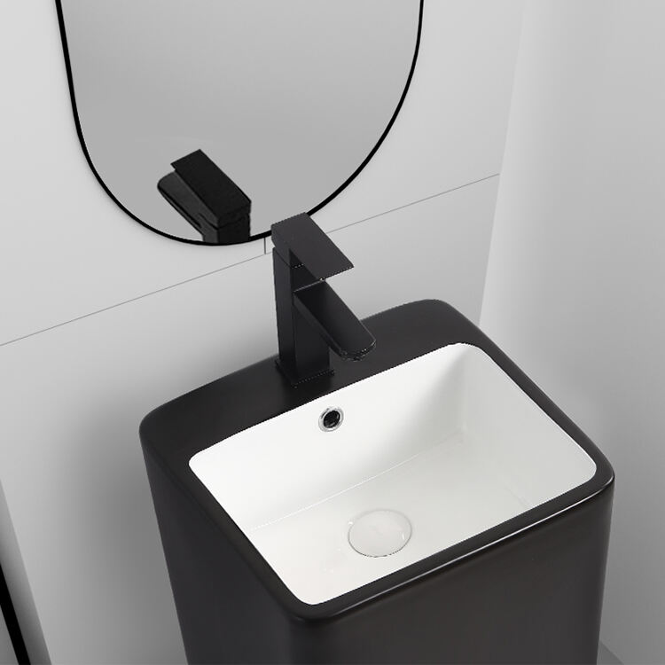 High Quality floor mounted unique one piece new design artistic freestanding basin supplier