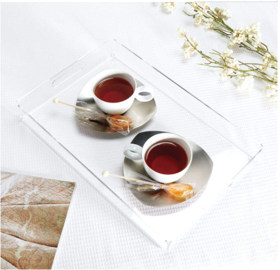 Clear Serving Tray-  Large Premium Acrylic Tray for Coffee Table, Breakfast, Tea, Food, Decorative Display factory