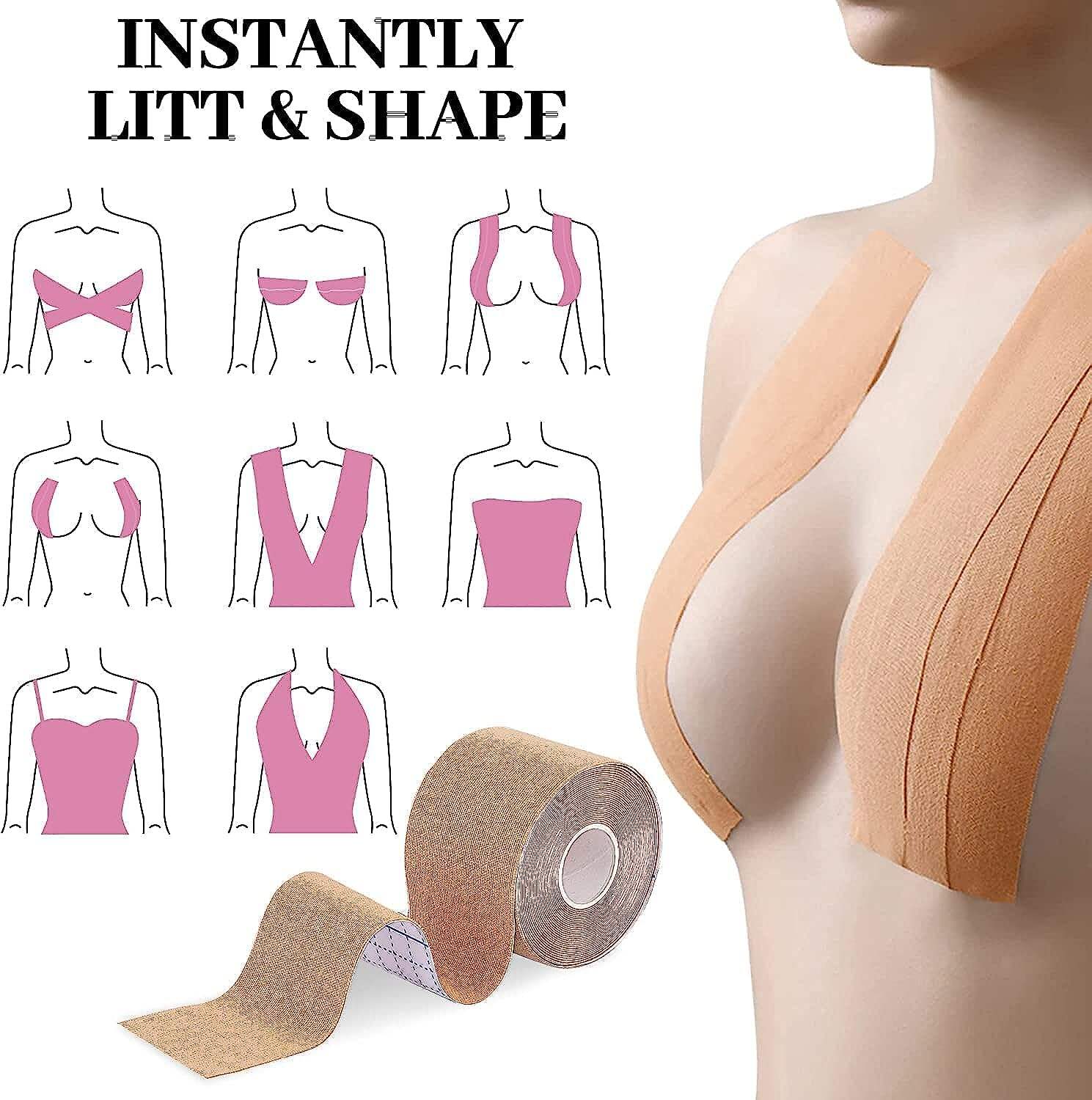 Anthrive 2 Inch Waterproof Push Up Breast Lifting Nipple Boob Tape Breast Lift Tape With Silicone Nipple Cover Set Boob Tape factory