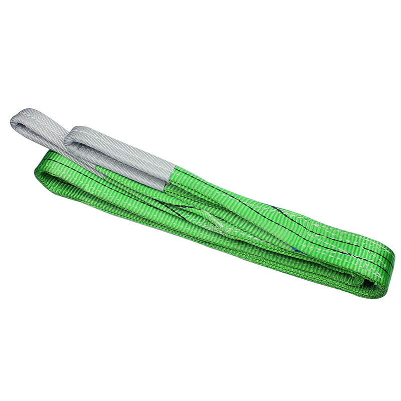 European Standard 2 Ton 6cmX5m Green Eye and Eye Polyester Lift Flat Web Sling factory