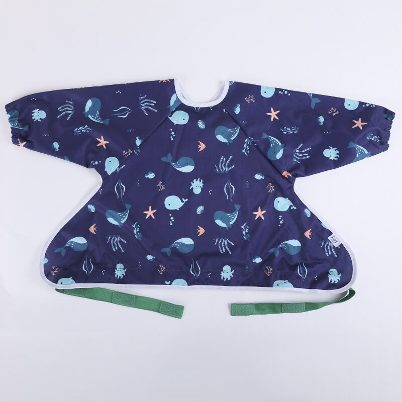 Infant Custom Printed Baby Apron Bib Weaning Smock Bib supplier