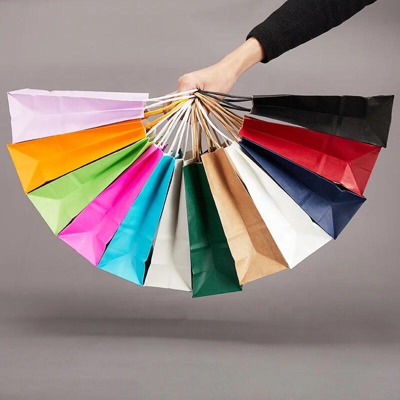 High quality customized paper bag packaging paper bags kraft paper bag with handle supplier