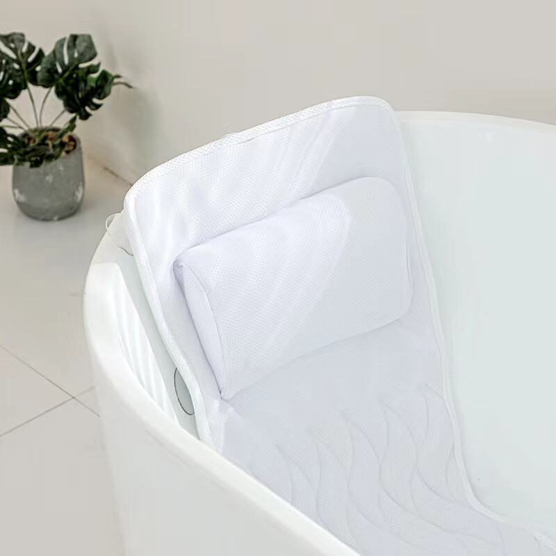 Oreiller de bain gris antidérapant de qualité supérieure, coussin de bain complet pour baignoire Spa, matelas d'oreiller pour repose-tête et cou, détails