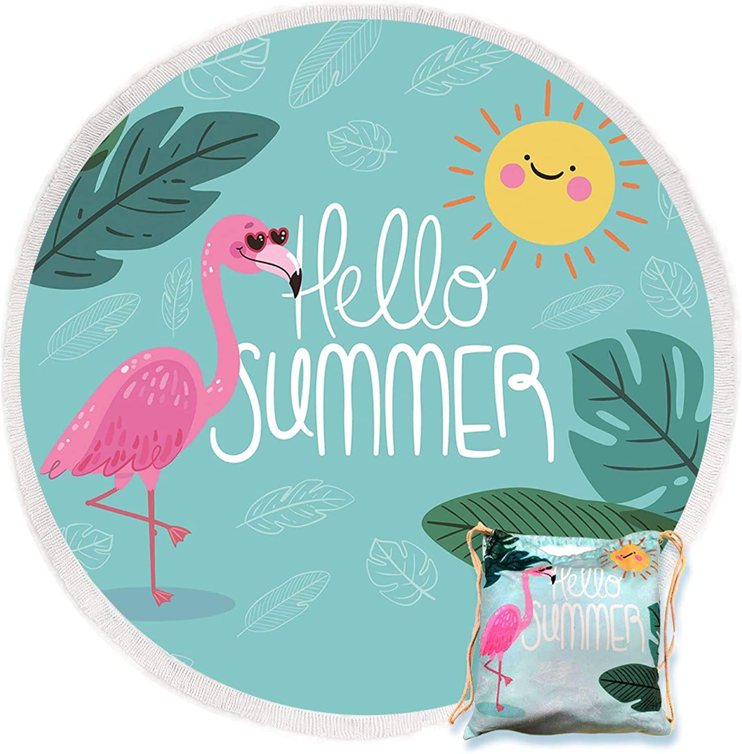 Skin-friendly Sand Free 100% Microfiber Beach Towel  Quick Dry  Print Design Tassel Round Big Beach Towel supplier